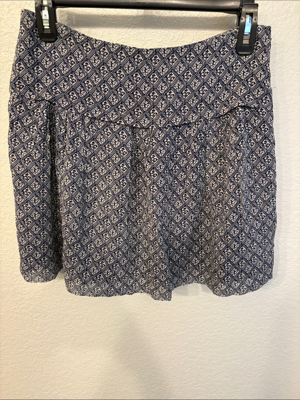 Madewell Navy and White Printed Circle Skirt